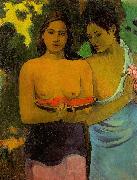 Paul Gauguin Two Tahitian Women with Mango oil painting reproduction
